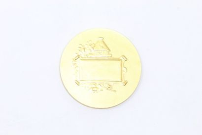  Médaille en bronze à patine doré commémorant la Mutualité. 
Signé. Poinçon Arthus...