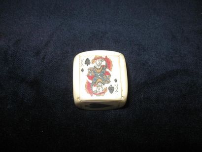 null Dé pour jeu de Poker d'as en ivoire formant boîte, contenant six dés plus petits....