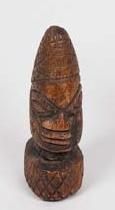 null Tête en ivoire YOROUBA (Nigeria) Très ancienne tête miniature, certainement...