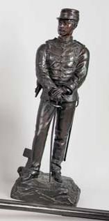ANFRIE Charles (1833 -1905) Beau bronze patiné représentant un officier de la territoriale...