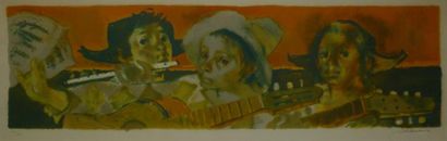 FONTANAROSSA LUCIEN JOSEPH, 1912-1975 Les jeunes musiciens lithographie en couleurs...