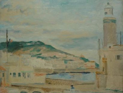 LEVREL RENÉ, 1900-1981 Vue de Toulon, le Mourillon, 1931 huile sur toile (usures),...