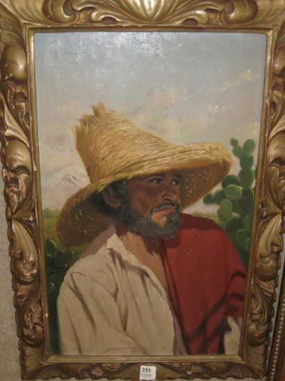 MORALES EDUARDO, 1868-1938 Portrait d'homme huile sur panneau, signé à gauche, 4...