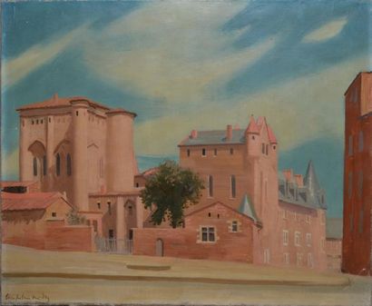 CHAPELAIN-MIDY ROGER, 1904-1992 Le Château d'Albi huile sur toile (petits accidents),...