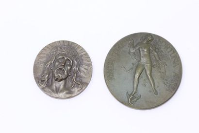 null Ensemble de deux médailles commémoratives en bronze de la Monnaie de Paris....