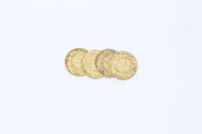 null Ensemble de quatre pièces en or de 10 francs Cérès IIème République, atelier...