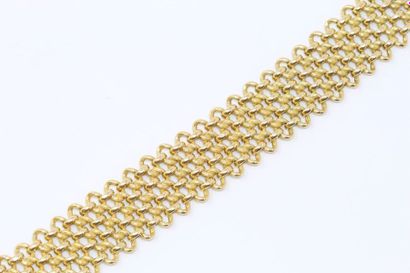 null Bracelet ruban souple en or jaune 18k (750) à maille ajourée.

Tour de poignet...
