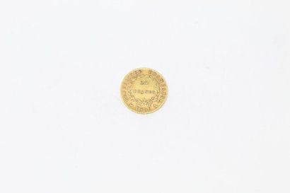 null Pièce en or de 20 francs Napoléon Empereur tête nue, calendrier grégorien (F.513)

Avers...