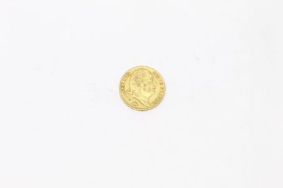  Pièce en or de 20 francs Louis XVIII buste nu. 1817 atelier L (Bayonne) 
Avers :...