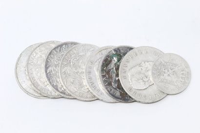 null Ensemble de pièces en argent XIXe :

Grèce : 5 drachmes - George I - 1876 A....