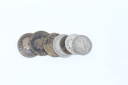 null Ensemble de trois pièces en argent : 2 francs " Semeuse " 1898, 1 franc " Semeuse...