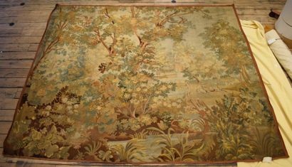 null Panneau de fine tapisserie d'Aubusson, France, fin XIXème, époque Napoléon III 
Détourée...