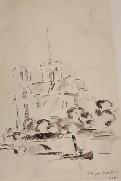 null BERTIN Roger (1915-2003)

Vue de Notre Dame, 1935

encre et lavis sur papier,...