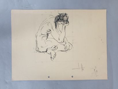 null COPPE Roger (1928) 

Femme penchée, 92, aquarelle et crayon gras, signé et daté...