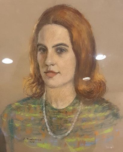 null FREDRIKSEN Sigurd Raymond (XX-XXIeme)
Portrait of a woman, 1969
Pastel on grey/beige...