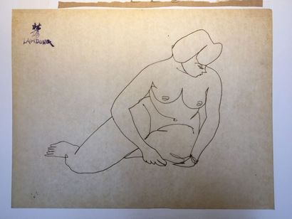 null LAM-DONG (1920-1987) 

Nus féminins,

Deux dessins à l'encre brune ou noire...