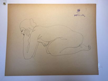 null LAM-DONG (1920-1987) 

Nus féminins,

Trois dessins à l'encre brune ou noire,...