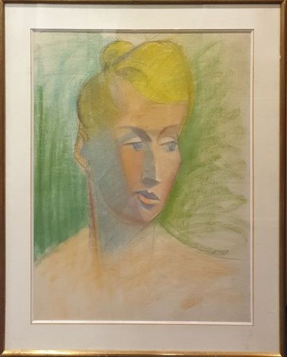 null POLIAKOFF Nicolas (1899-1976), 

Blonde au fond vert, 1934

Pastel sur papier,...