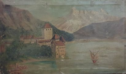 null ECOLE FRANCAISE XIXe siècle 

Vue du lac d'Annecy

Huile sur toile, non signée,

traces...