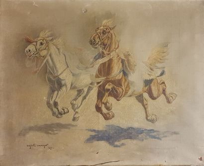 null CHAPERON Eugène (1857-1938)

Chevaux, 1907

Huile sur toile, signée et datée...