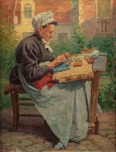 null DIERKENS Gustave, 1885-1940

Femme à l'ouvrage

huile sur toile (petit accident)

signée...