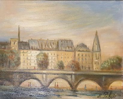 null PABOIS Michel (né en 1939)
Au Luxembourg - Le pont neuf - Bretagne - Le Fouquet's 
Quatre...