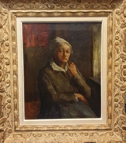 null FONTAINE Jenny Maria (1862-1938)

femme à la pipe

Huile sur toile signée en...