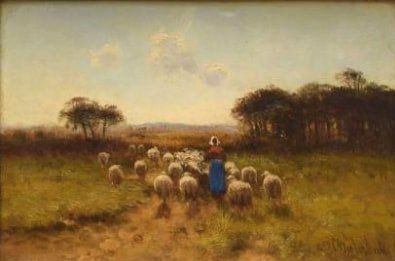 null WESTERBEEK Cornelis II, 1873-1917

Shepherdess returning with her flock

oil...