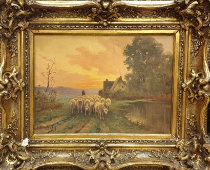 null BOURGOIN Aimé-Adolphe (1824-?)

Moutons

Huile sur toile, signée en bas à gauche

23.5...