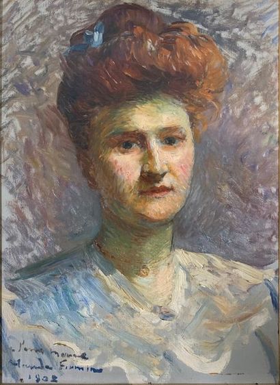 FIRMIN Claude FIRMIN Claude, 1864-1944, 
Portrait de femme rousse, 1902, 
huile sur...