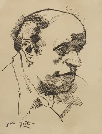 JOËTS Jules JOËTS Jules, 1884-1959,

Portrait d'homme,

lithographie en noir, signée...