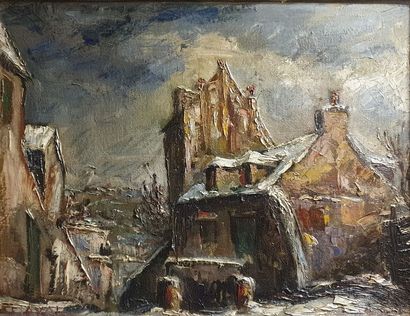 LAVAL Fernand LAVAL Fernand, 1886-1966
Montmartre sous la neige
Huile sur toile,...