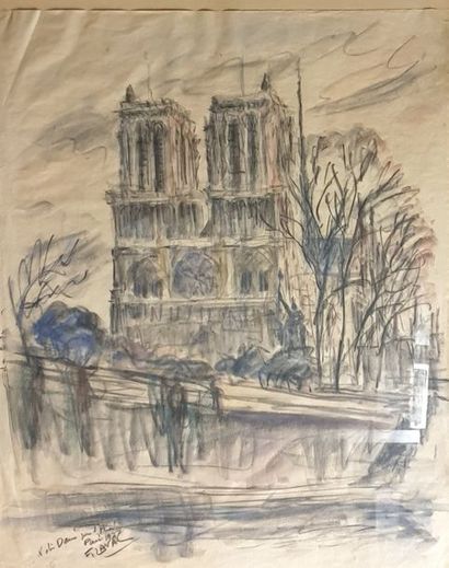LAVAL Fernand LAVAL Fernand, 1886-1966,

Notre-Dame de Paris,

fusain et aquarelle...