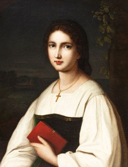 SCHMITT Nathanael SCHMITT Nathanael, 1847-1918 
Jeune femme au livre rouge, Heidelberg,...