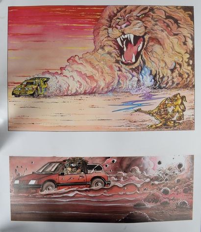 null PEUGEOT 

3 advertisements for the Peugeot 205 made by comic book authors in...