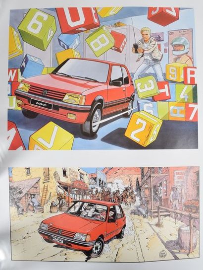 null PEUGEOT 

3 advertisements for the Peugeot 205 made by comic book authors in...