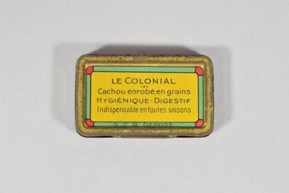 null Cachou LE COLONIAL rectangular box made of lithographed sheet metal, the lid...