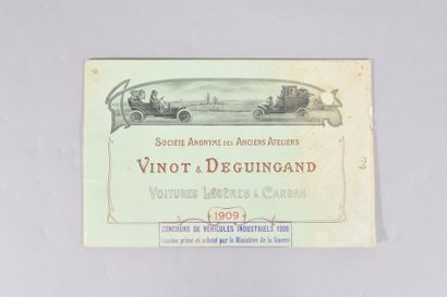 null VINOT & DEGUINGAND

1909 French presentation catalogue, "Voitures légers à Cardan",...