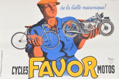 null FAVOR cycles - motorcycle of the beautiful mechanics. Illustration of ap. Bellenger....