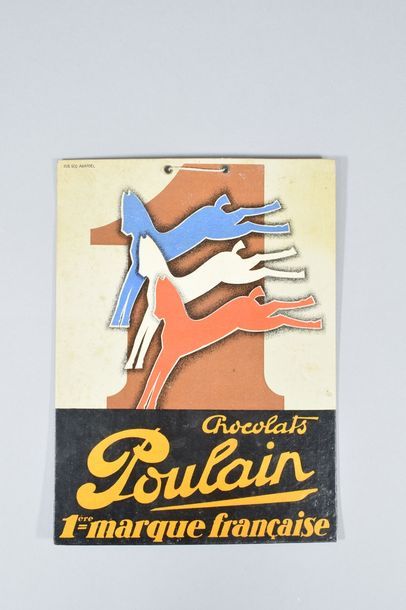 null POULAIN advertising cardboard to lay or hang. Chocolats Poulain 1st French brand....