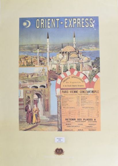 null Centenaire de l'Orient Express, reproduction en miniature d'une affiche éditée...