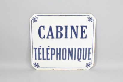null TELEPHONE CABINET rectangular enamelled plate with cut-off sides. ANCne Mon...
