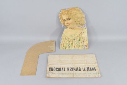 CHOCOLATE BESNIER LE MANS. Advertising cardboard...