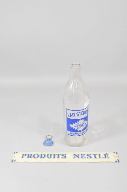 null NESTLE. Set of three promotional items :

Bottle of homogenized sterilized milk...