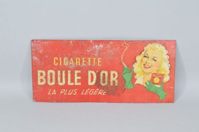 null BOULE D'OR cigarette la plus légère, tôle gaufrée lithographiée. Ets. Odon Warland...