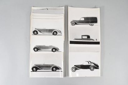 null PEUGEOT 35 photos, tirage argentique, de dessins des différents modèles de la...