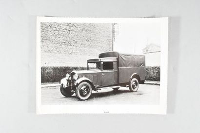 null PEUGEOT 12 photos, silver print from the 50's, of Peugeot trucks or utility...