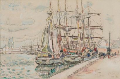 Paul SIGNAC Paul SIGNAC, 1863-1935 
Sailboats in the port of Saint-Malo, Oct. 1931...