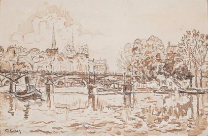 Paul SIGNAC Paul SIGNAC, 1863-1935

The Seine in Paris, the passerelle des Arts and...