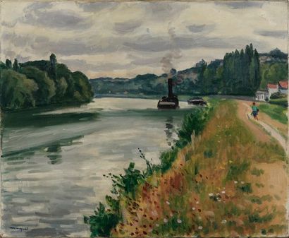 Albert Marquet Albert MARQUET, 1875-1947
Vapeur sur la Seine, Méricourt, 1937-1938
huile...